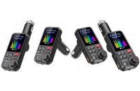 TRANSMITER BLUETOOTH 5.0 FM ZESTAW GŁOŚNOMÓWIĄCY QC3.0 SD BASS DUŻY LCD 24V