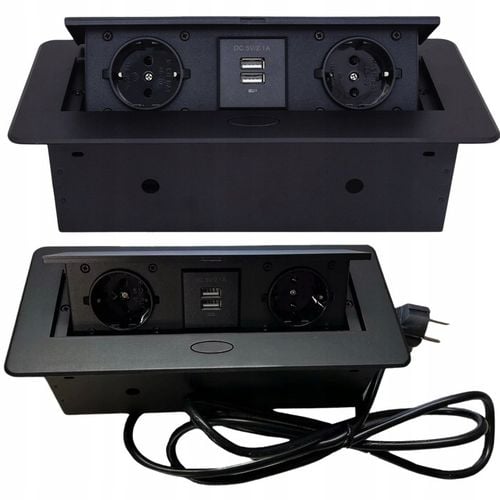 GNIAZDO CHOWANE W BLAT NABLATOWE + 2 USB CZARNE na Arena.pl