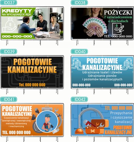 BANER REKLAMOWY 130x80cm projekt w cenie różne wzory PRZEWÓZ OSÓB na Arena.pl