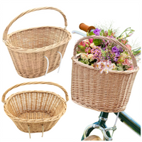 NATURALNY KOSZ WIKLINOWY KOSZYK ROWEROWY UCHWYT NA KIEROWNICE POJEMNY MOCNY