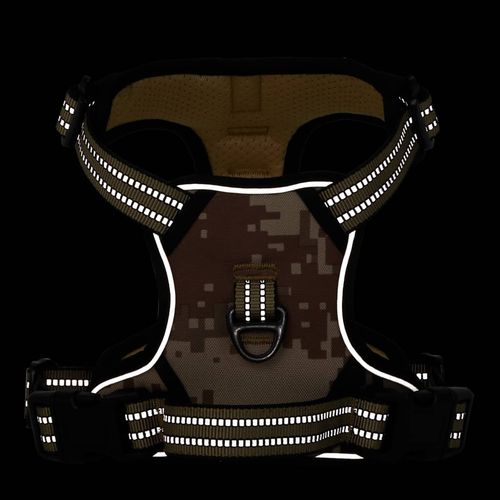 Szelki dla psa z odblaskowymi paskami, regulowane, brąz moro, L na Arena.pl