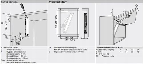 BLUM 20K1501 siłownik AVENTOS HK-XS z blumotion na Arena.pl