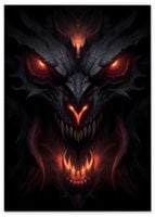 Plakat cyfrowy do wydruku czarny smok