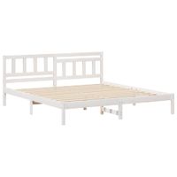 Ramka łóżka Z zagłówkiem Biały 180 x 200 cm Lite drewno sosnowe