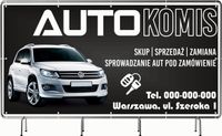 BANER REKLAMOWY 300x150 cm oczkowany projekt w cenie AUTO KOMIS