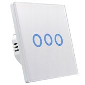 WŁĄCZNIK ŚWIATŁA LED POTRÓJNY SZKLANY DOTYKOWY