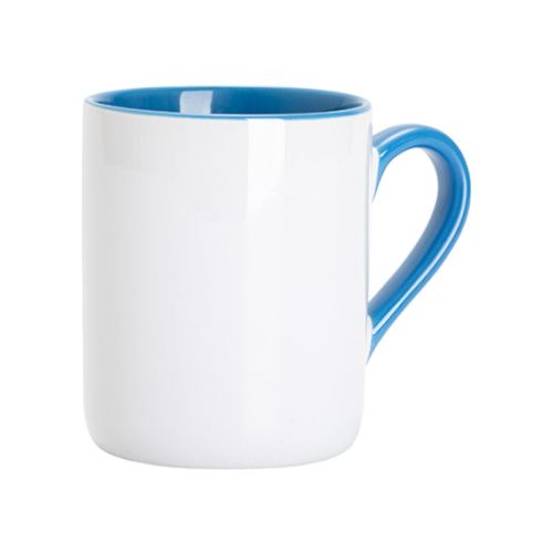 Kubek 325 ml do sublimacji - z błękitnym wnętrzem i uchem na Arena.pl