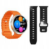Smartwatch YAXO Oxnard SREBRNY POMARAŃCZOWY PASEK