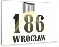 duża TABLICZKA ADRESOWA dibond biała numer domu 40x30 lampka solarna