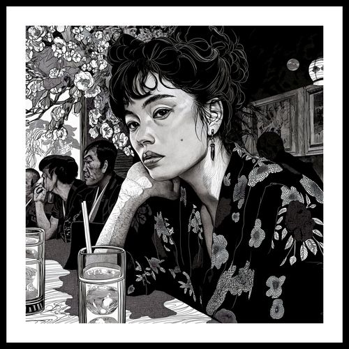 Plakat 70x70cm Czarne Kimono na Arena.pl
