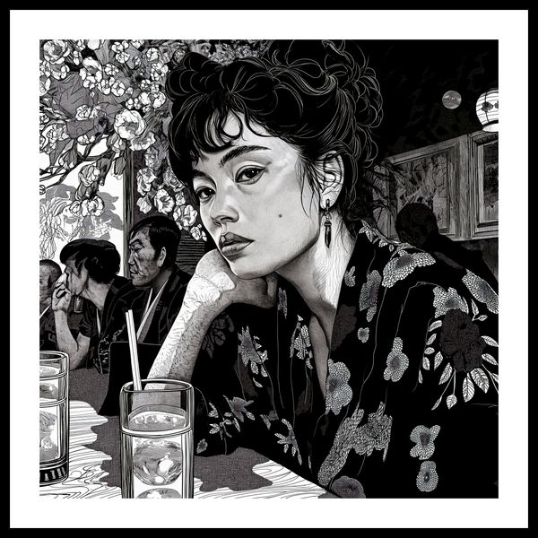 Plakat 70x70cm Czarne Kimono zdjęcie 3