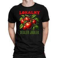 Lokalny dealer jabłek - męska koszulka na prezent M Czarny T-shirt