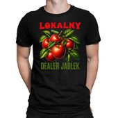 Lokalny dealer jabłek - męska koszulka na prezent M Czarny T-shirt