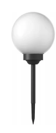 Lampa solarna ogrodowa kula biała wbijana 10cm zdjęcie 10