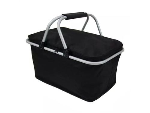 Koszyk piknikowy duży lekki składany termiczny na zakupy czarny pojemny na Arena.pl