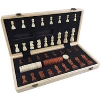 drewniane szachy warcaby magnetyczne tradycyjne master 39 x 39 cm