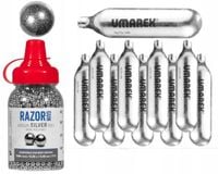 ZESTAW ŚRUT STALOWY BB SILVER RAZOR 4,5mm 1500 SZT. + 10 KAPSUŁ CO2