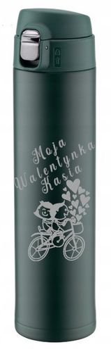 Kubek termiczny zielony z ustnikiem blokadą 520ml GRAWER logo Urodziny na Arena.pl