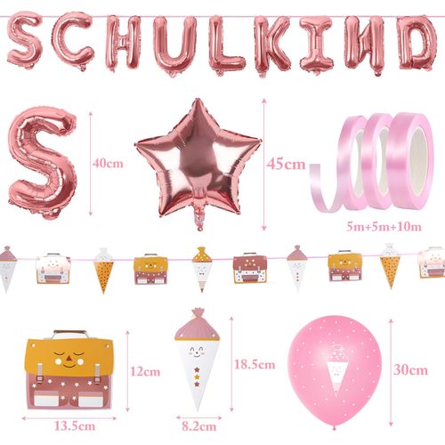 Balony dekoracje powrót do szkoły girlanda zestaw 49 sztuk różowy mix na Arena.pl