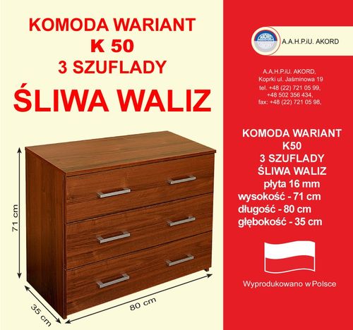 Komoda K50 ŚLIWA WALIZ na Arena.pl