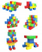 Ogromny zestaw KLOCKI magnetyczne kostki sześciany przestrzenne 414 el