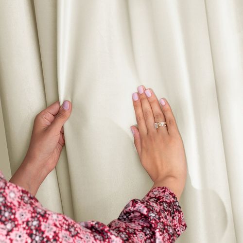 RESTILO Zasłona welurowa plus szarfa upi taśma wave multi 140x270 Jasny Beż na Arena.pl