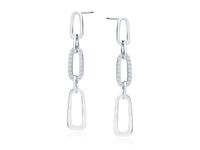 RODOWANE WISZĄCE SREBRNE KOLCZYKI OGNIWA ŁAŃCUCHA