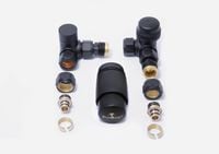 Zawór termostatyczny kątowy osiowy DIAMOND czarny