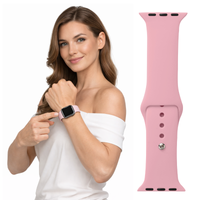 Pasek do Apple Watch 38 40 41 42 (s10) silikonowy opaska bransoleta różowy