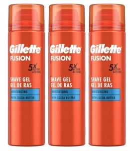 Gillette Fusion Żel Do Golenia Moisturising 200 ml x3 na Arena.pl