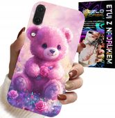 ETUI DO HUAWEI P20 - SŁODKI MIŚ NA RÓŻOWYM TLE, CASE + SZKŁO