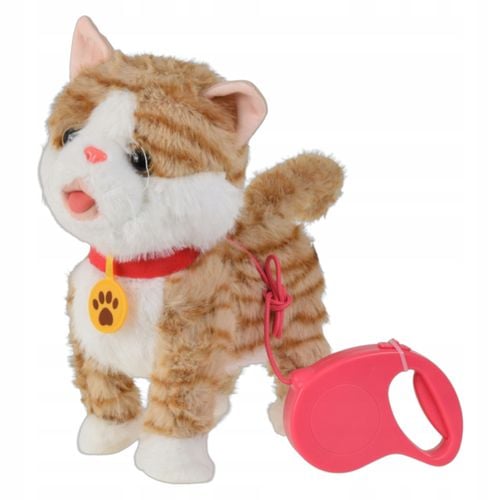 Kotek interaktywny pluszowy na smyczy akumulator USB funkcje dźwięk ruch na Arena.pl