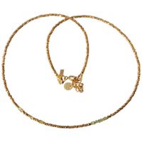 Naszyjnik urodzeniowy sierpień - Perydot, złoty hematyt i srebro złocone