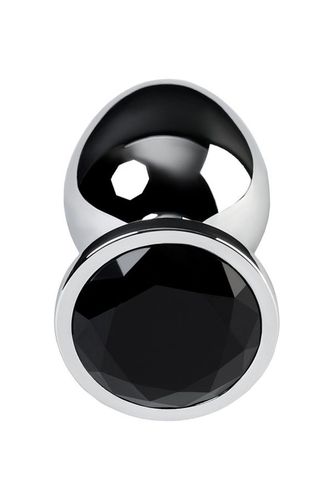 silver anal plug toyfa metal with black round shaped gem na Arena.pl