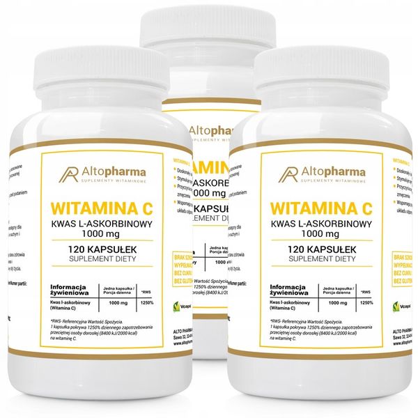 WITAMINA C 1000mg KWAS L-ASKORBINOWY WEGE 120 kaps zdjęcie 9