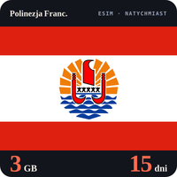 Karta eSIM Internet Polinezja Franc. 3 GB na 15 dni - bez rejestracji