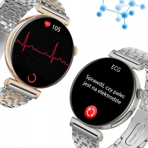 SMARTWATCH ZEGAREK DAMSKI EKG CIŚNIENIE TĘTNO ROZMOWY SMART WATCH MENU PL na Arena.pl
