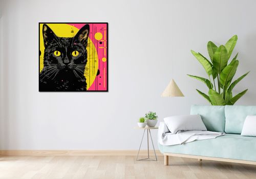 Plakat 90x90cm Neonowy Kocur na Arena.pl