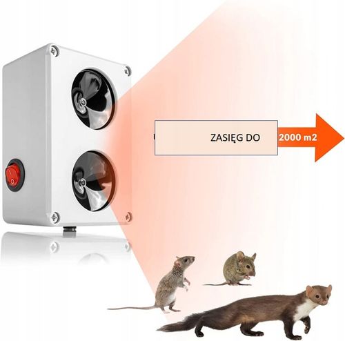 ODSTRASZACZ KUN MYSZY SZCZURÓW GRYZONI PODWÓJNY DO DOMU I OGRODU 2000 na Arena.pl