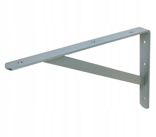Srebrny wspornik półki 40 cm podpórka uchwyt do półki drewnianej mocny na Arena.pl
