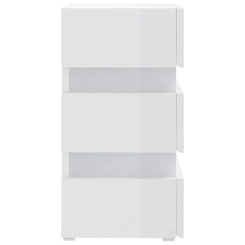 Szafka nocna z LED, wysoki połysk, biała, 45x35x67 cm na Arena.pl