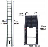 Drabina teleskopowa przystawna 7,5m haki gratis