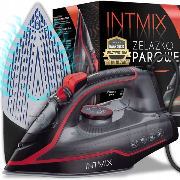 MOCNE ŻELAZKO PAROWE CERAMICZNE STRAŻAK 3000W 9w1 INNOWACJA ANTI-DRIP zdjęcie 1