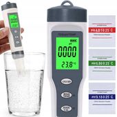 MIERNIK PH WODY KWASOMIERZ - TESTER PH WODY AKWARIUM BASENU TEMPERATURA 3W1