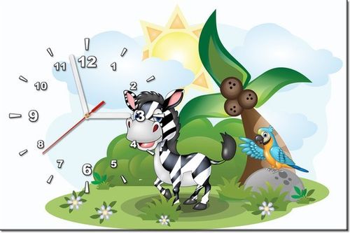 60CM 40CM ZEGAR OBRAZ ZEBRA DZUNGLI DRUK PŁÓTNO RAMA na Arena.pl