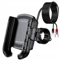 METALOWY - Uchwyt motocyklowy z ładowarką do telefonu - R9-Clip-PD