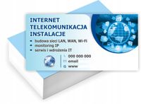 Wizytówki firmowe PROJEKT GRATIS 1000 sztuk INTERNET TELEKOMUNIKACJA SERWIS