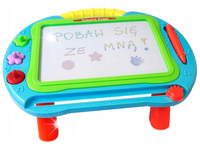 Tablica Edukacyjna, Magnetyczna 2w1, Znikopis, Stolik Pisak Stempelki