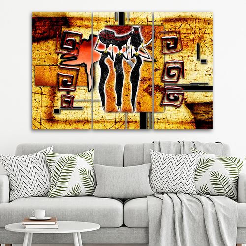 OBRAZ TRYPTYK Afryka Abstrakcja Kobieta 60x30 na Arena.pl