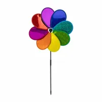 WIATRAK OGRODOWY KOLOROWY OBROTOWY PODWÓJNY TĘCZA